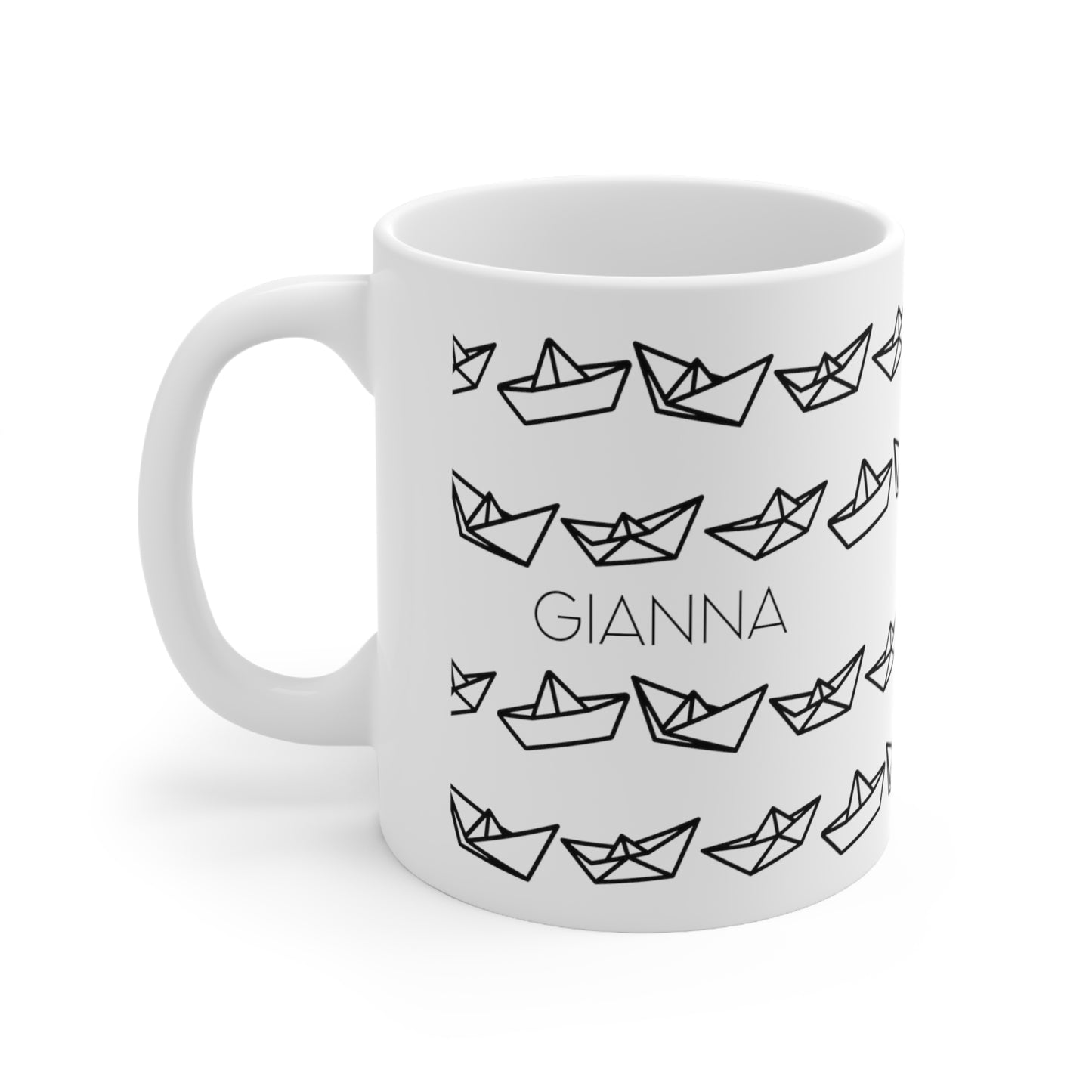 Paper boat - Custom name mug