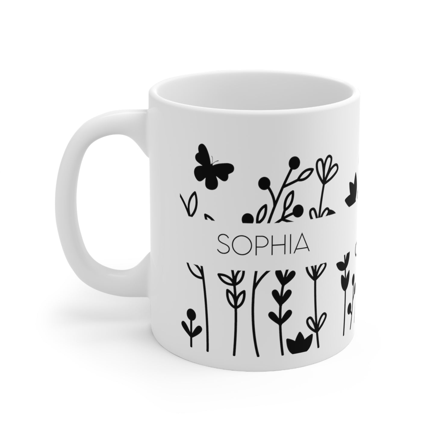 Flowers - Custom name mug