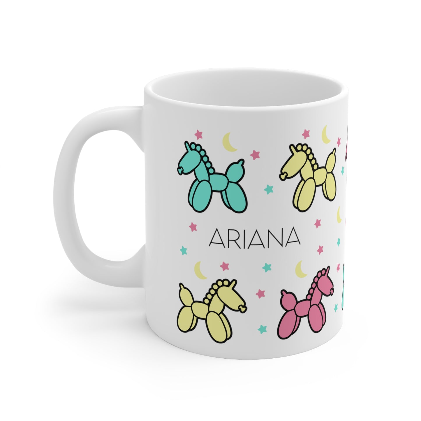 Unicorn balloon kids - Custom name mug