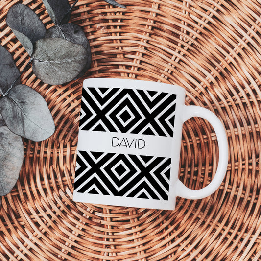 Geometric - Custom name mug