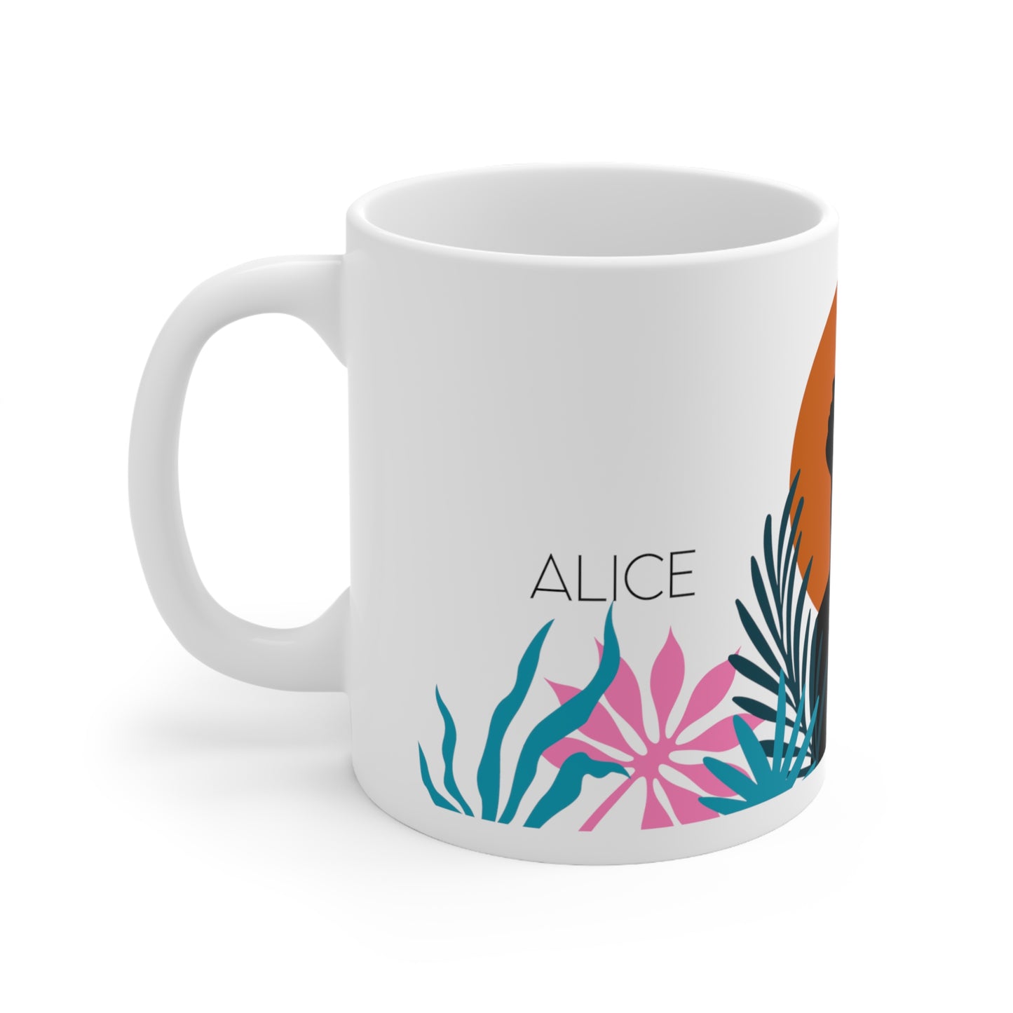 Sunset woman - Custom name mug