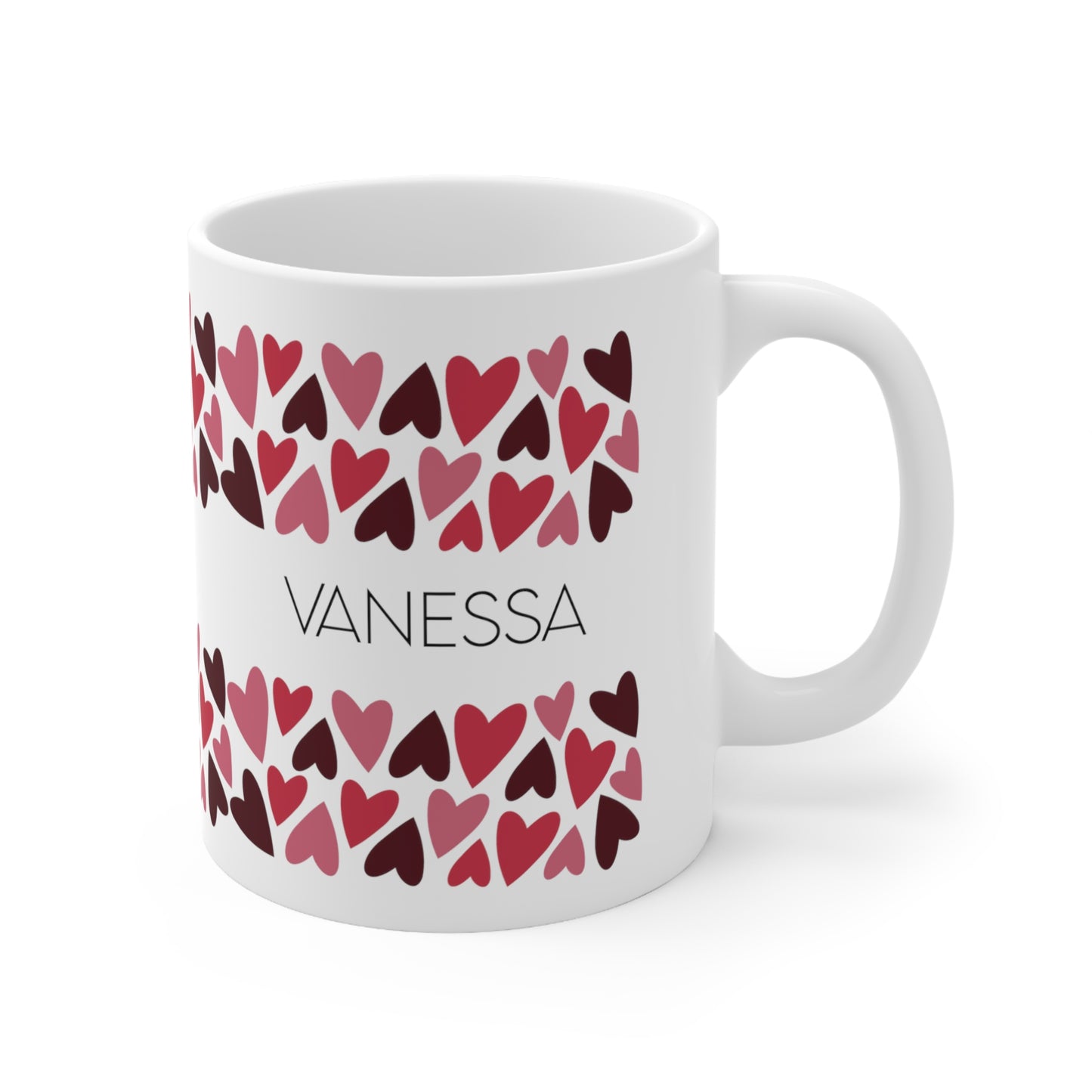 Hearts - Custom name mug