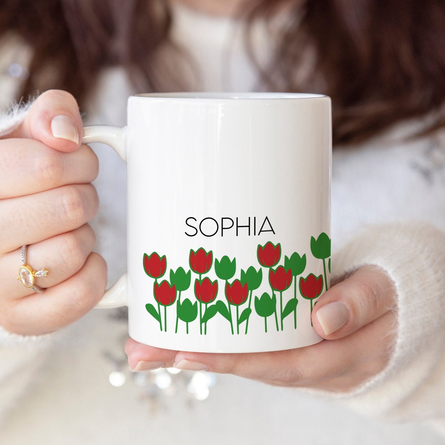 Tulips - Custom name mug