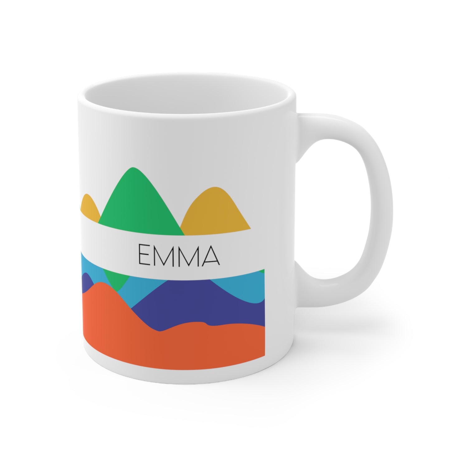 Mountains colors - Custom name mug