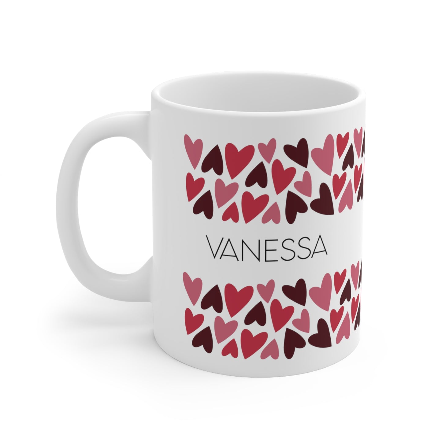 Hearts - Custom name mug