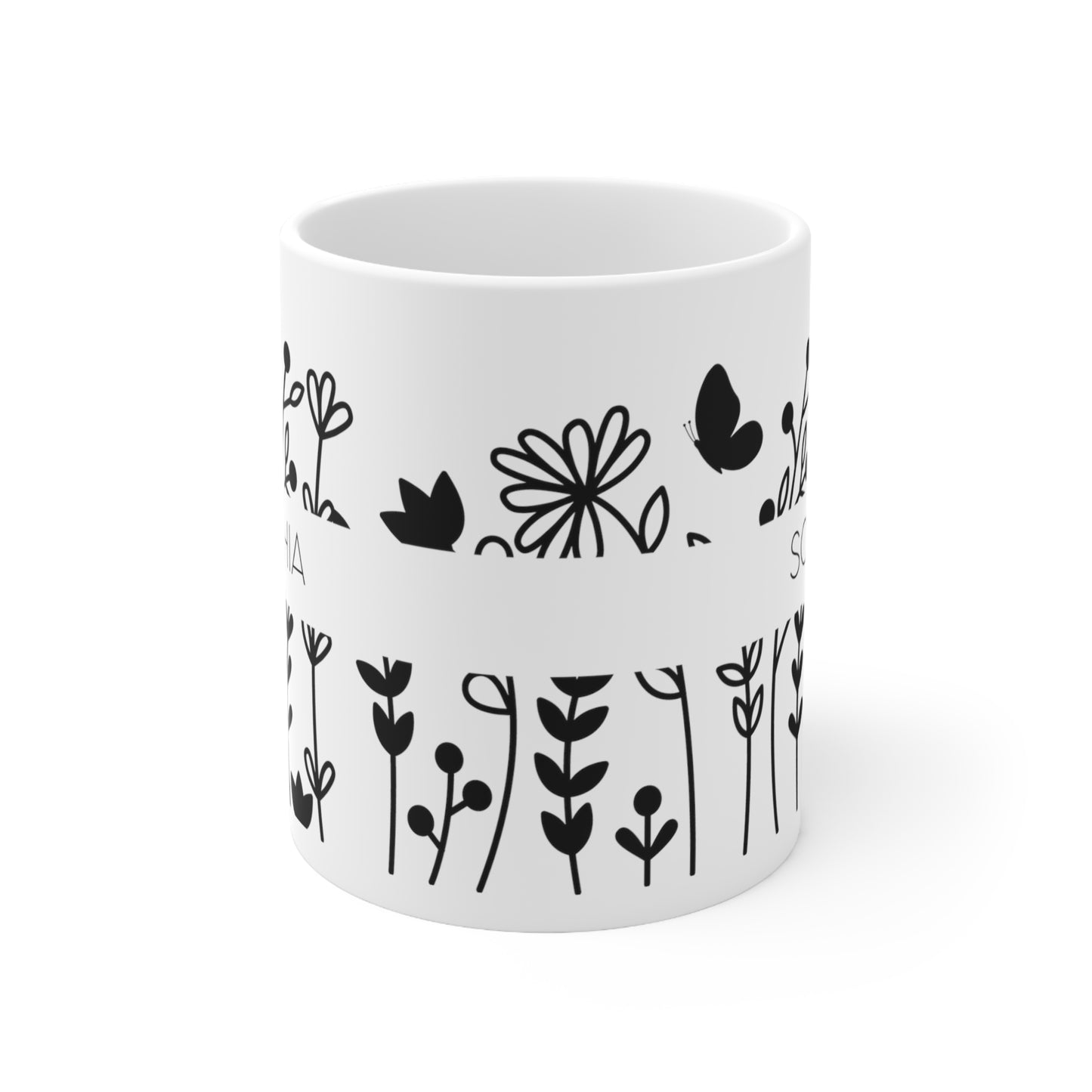 Flowers - Custom name mug