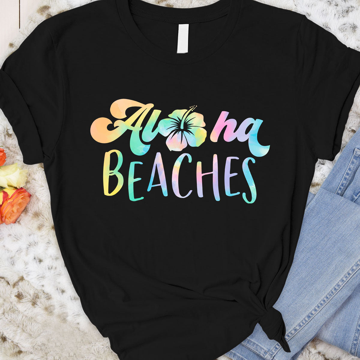 Aloha beaches flower Tee