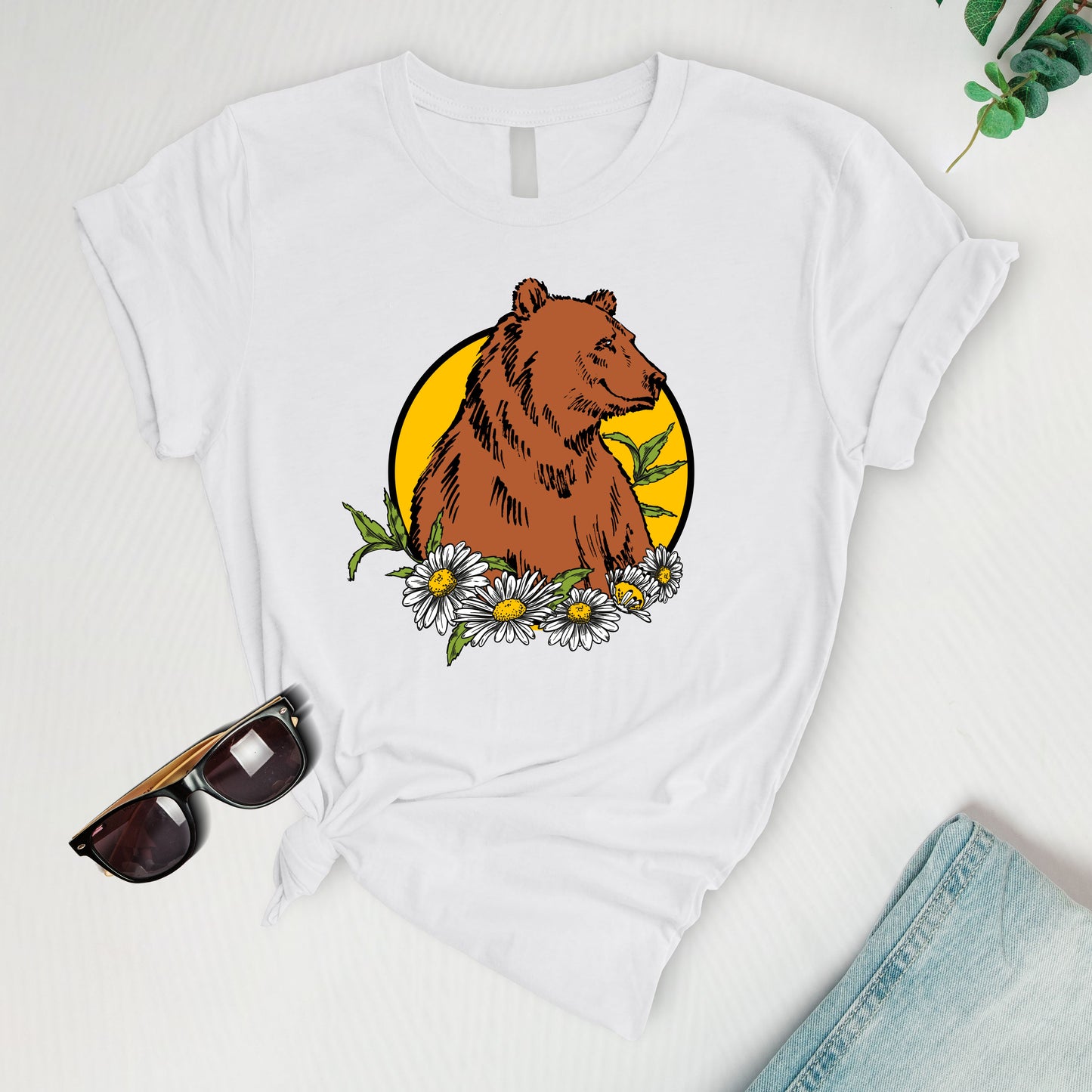 Bear and flower peace Tee