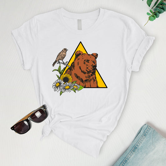 Bear, camomiles and nightingale Tee