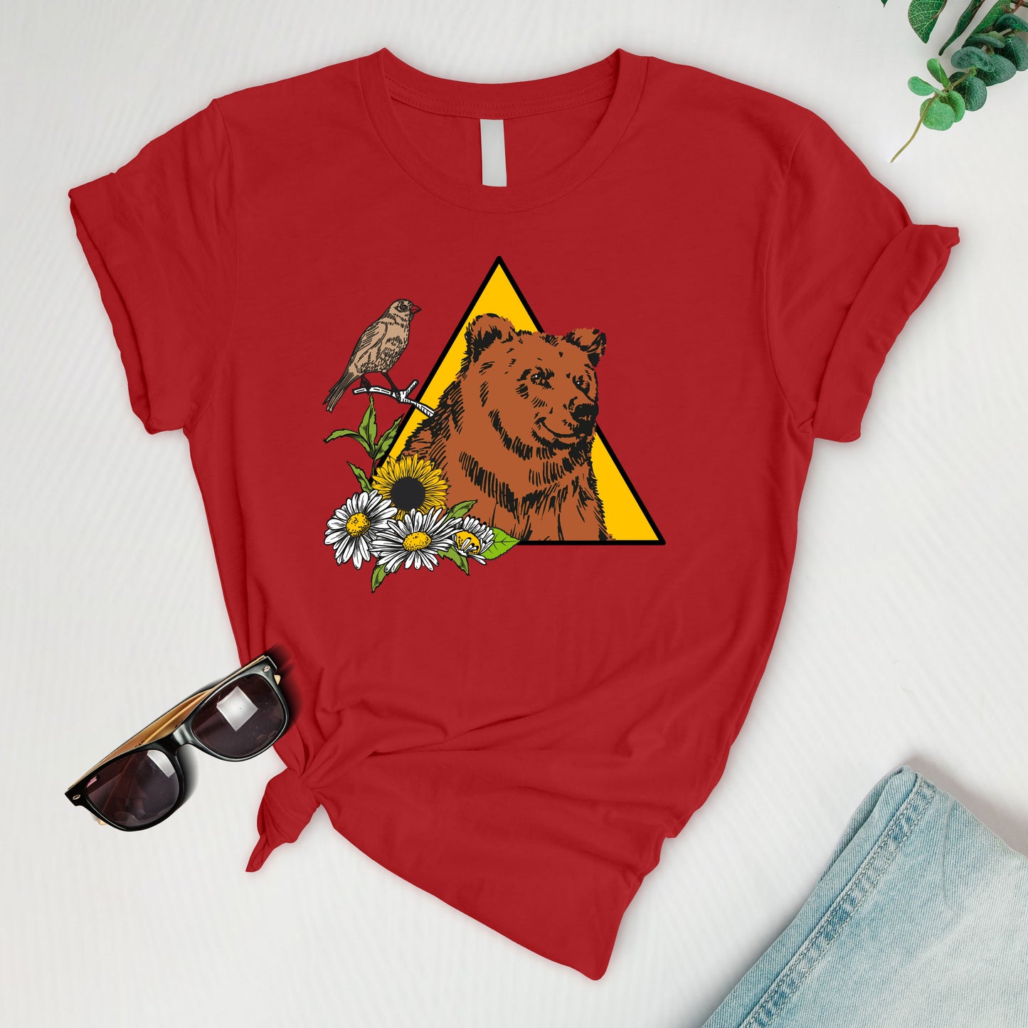 Bear, camomiles and nightingale Tee