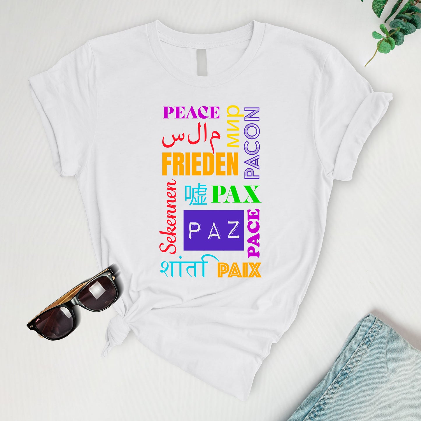 Peace in different languages Tee