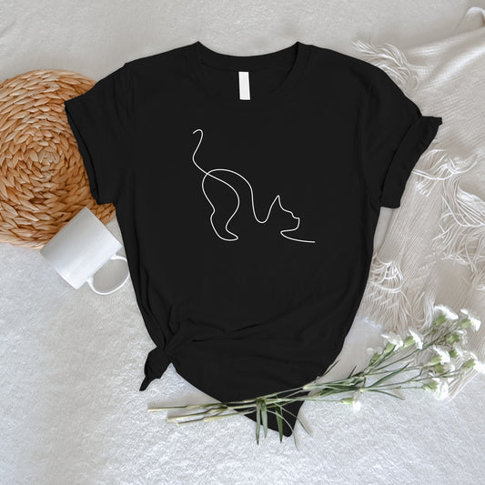 Cat silhouette Tee - Cat lovers